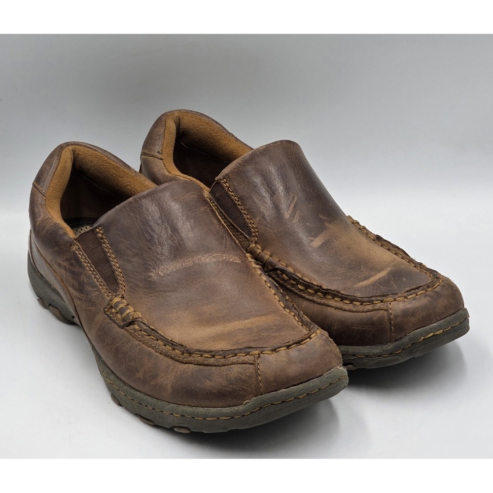 B.O.C. Brown Leather Loafers Men's 8.5M BM8033 Slip On Casual Comfort Shoes